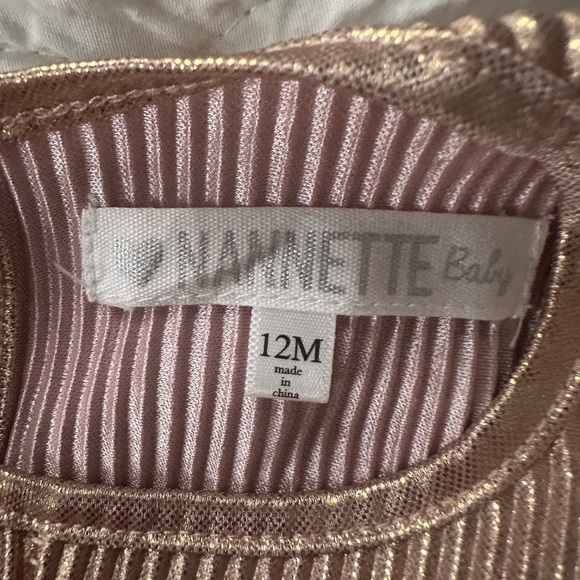 Nannette Baby Rose Gold Jumpsuit Sz 12m - Picture 5 of 5